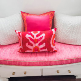 Rosa & Orange Tribal Ikat Dekorativ kudde