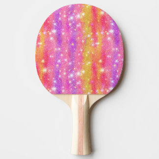 Rosa Orange Violett Glitter Gnistrande Mönster Pingisracket