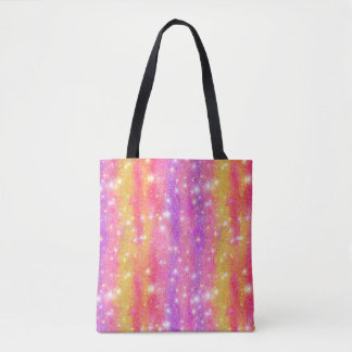 Rosa Orange Violett Glitter Gnistrande Mönster Tygkasse