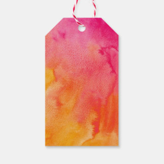 Rosa Orange Watercolor Bröllop Märkre Presentetikett