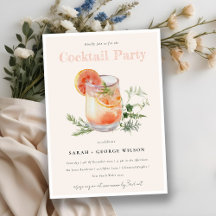 Rosa Orange Watercolor Cocktail Bassäng Party