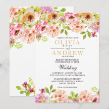 Rosa Orange Watercolor Ram Flowers | BRÖLLOP