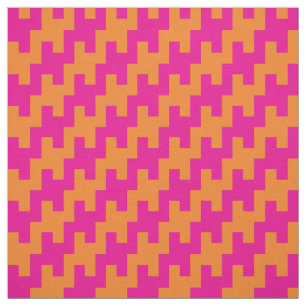 Rosa-Orange ZigZag Tyg
