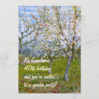 Rosa Orchard (F555) Van Gogh Fine Art Inbjudningar