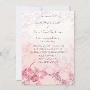 Rosa Orchid Bröllop Inbjudningar