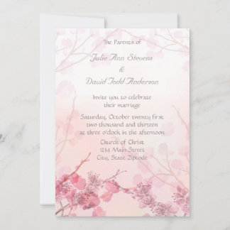 Rosa Orchid Bröllop Inbjudningar