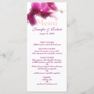 Rosa Orchid Bröllop Menu Meny