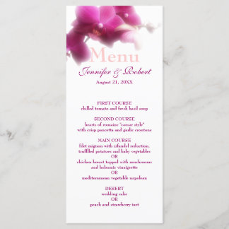 Rosa Orchid Bröllop Menu Meny