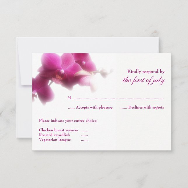 Rosa Orchid Bröllop OSA Card (Framsida)