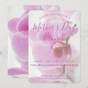 Rosa Orchid   Brunch-inbjudan till Mors dag Inbjudningar