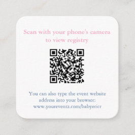 Rosa Orchid Chinoiserie Chic Baby Shower QR-kod Tilläggskort