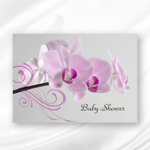 Rosa Orchid Elegance Baby Shower Inbjudningar
