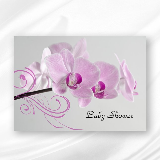 Rosa Orchid Elegance Baby Shower Inbjudningar (Skapare uppladdad)
