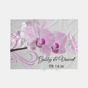 Rosa Orchid Elegance Bröllop Fleecefilt