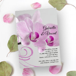 Rosa Orchid Elegance Bröllop spara datum Inbjudningar