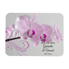 Rosa Orchid Elegance Bröllop spara datum Magnet