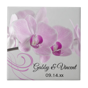 Rosa Orchid Elegance Bröllop Tile Kakelplatta