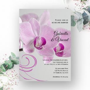 Rosa Orchid Elegance bröllopsinbjudan Inbjudningar