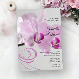 Rosa Orchid Elegance Förlovningsfest Inbjudningar