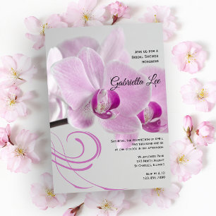 Rosa Orchid Elegance Inbjudningskort för möhippan