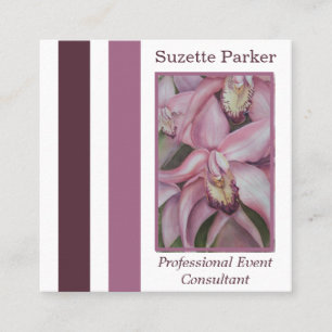 Rosa Orchid Event Planner Fyrkantigt Visitkort