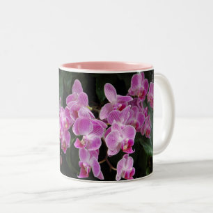 Rosa Orchid Floral Photography Två-Tonad Mugg