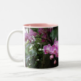 Rosa Orchid Floral Photography Två-Tonad Mugg