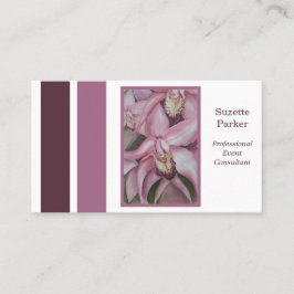 Rosa Orchid Flower Event Planner Visitkort