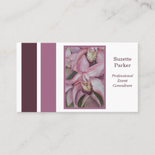 Rosa Orchid Flower Event Planner Visitkort