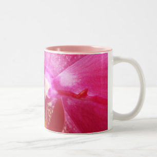 Rosa Orchid Flower Två-Tonad Mugg
