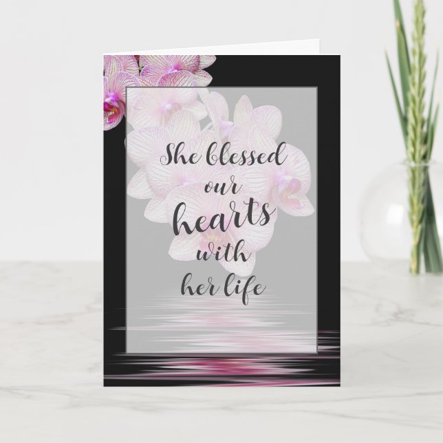 Rosa Orchid Flowers Sympathy Card Kort (Framsida)