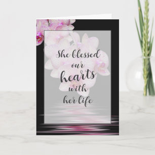 Rosa Orchid Flowers Sympathy Card Kort