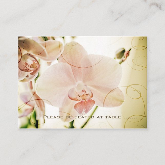 Rosa Orchid ・ Gästsittande minikort Placeringskort (Framsida)