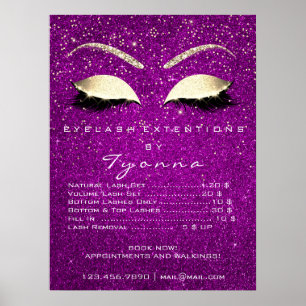 Rosa Orchid Guld Confetti Makeup - Pris lista över Poster