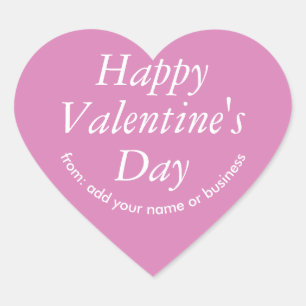 Rosa Orchid Heart Valentine's Sticker Hjärtformat Klistermärke