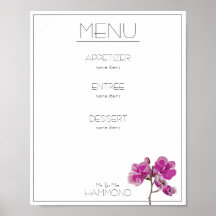 Rosa Orchid Menu