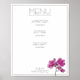 Rosa Orchid Menu Poster