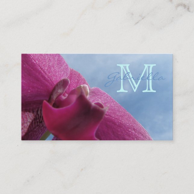 Rosa Orchid: Monogramvisitkortar Visitkort (Framsida)