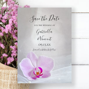 Rosa Orchid och Möhippa Veil Bröllop spara datum Datumet
