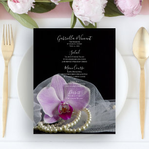 Rosa Orchid och Pearls på menyn Black Bröllop