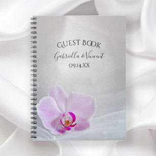 Rosa Orchid och vit Möhippa Veil Bröllop Anteckningsbok