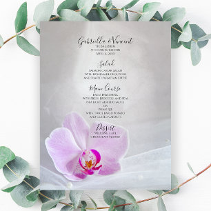 Rosa Orchid och vit Möhippa Veil Bröllop Menu