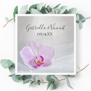 Rosa Orchid och vit Möhippa Veil Bröllop Pappersservett