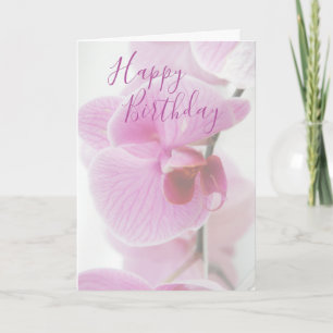 Rosa Orchid Personlig födelsedag Kort