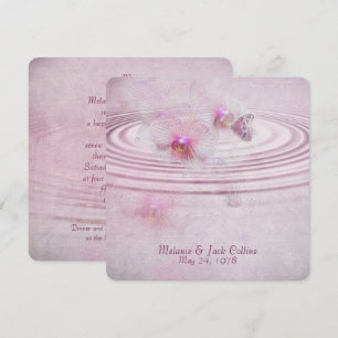 Rosa Orchid Ripple Bröllop Vow Renewal Inbjudningar