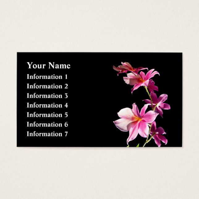 Rosa Orchid. Visitkort (Framsidan)