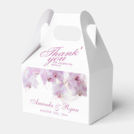  Rosa Orchid Watercolor Flower Bröllop Tack Presentaskar