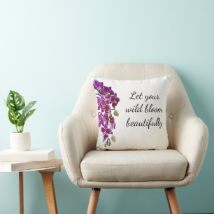 Rosa Orchid Watercolor Kudde