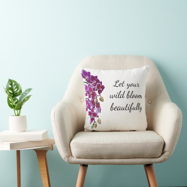 Rosa Orchid Watercolor Kudde (Stol)