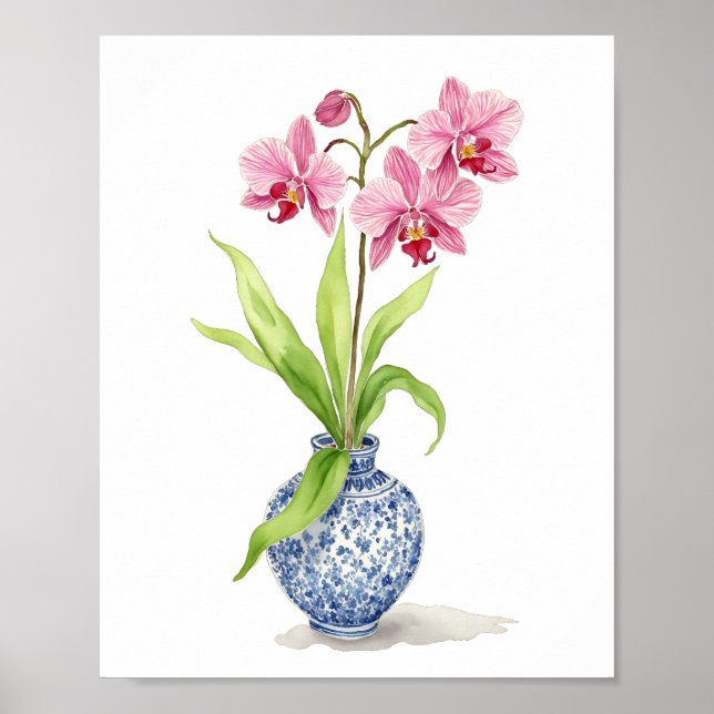 Rosa Orchid Watercolor Poster (Framsidan)